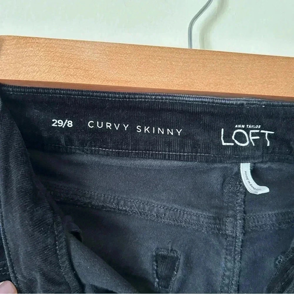 LOFT Curvy Skinny Corduroy Pants Black Size 8 - Picture 4 of 5